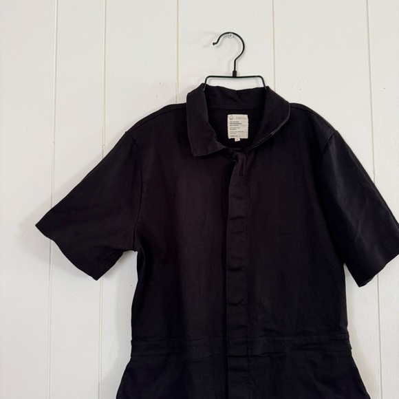 For Days Twill SS Romper Workwear Inspired Utility Large in Black - Picture 1 of 6